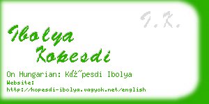 ibolya kopesdi business card